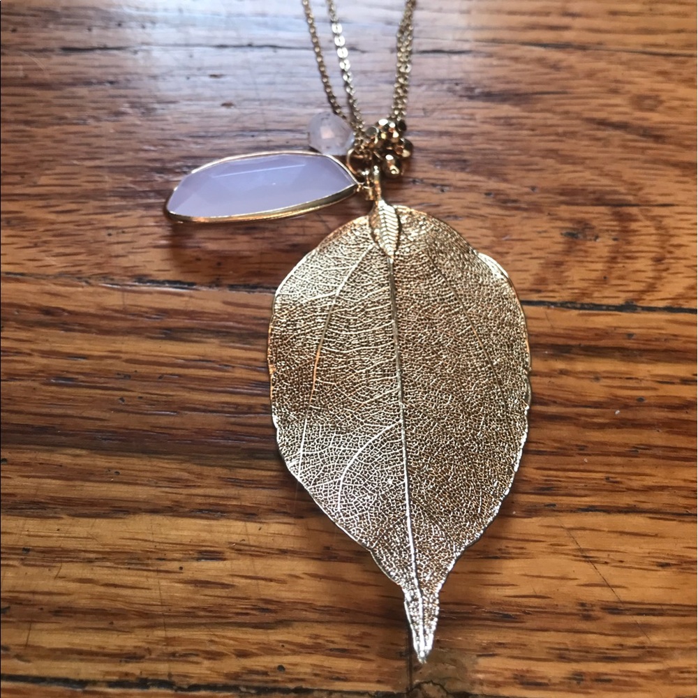 Gold leaf necklace